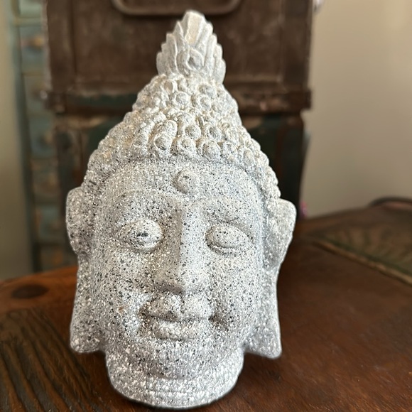 Grey & White Stone Face Buddha Head - Picture 8 of 10